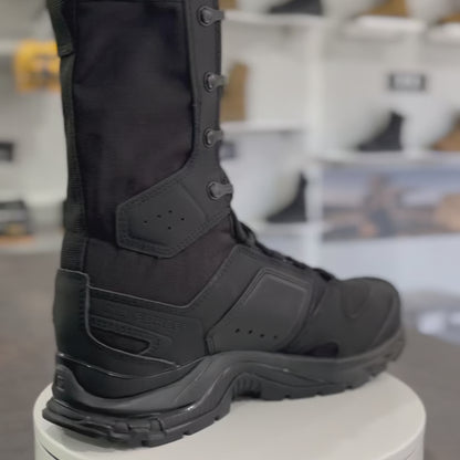 Botas tácticas Salomon XA Forces Jungle Black para clima húmedo y selva, con drenaje rápido y suela Contagrip para terreno irregular.